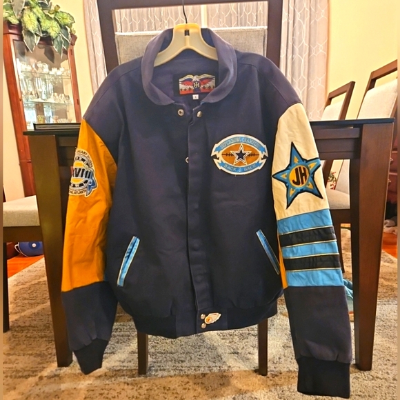 NWOT VTG Dallas Cowboys Jeff Hamilton Back 2 Back Superbowl Champions Jacket L